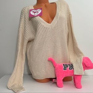 Victoria’s Secret PINK XS S M L Logo Sweater V Cut